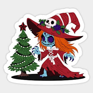 Cute Christmas Witch Sticker